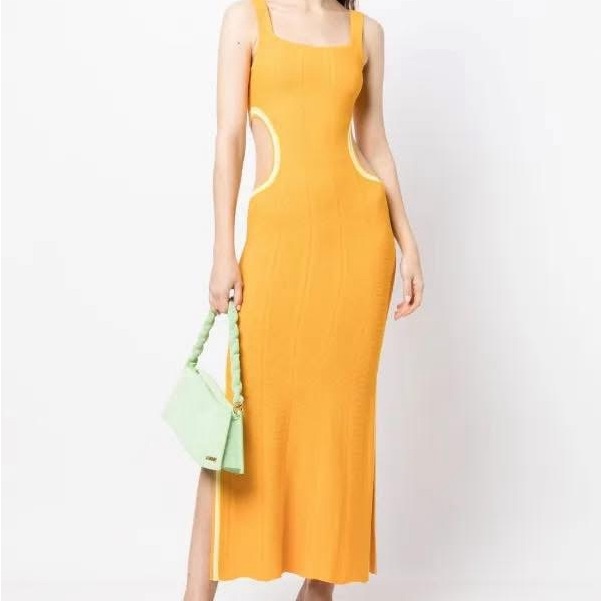 Solid & Striped Orange/Yellow Cut Out Dress